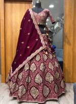 Silk Pink Wedding Wear Embroidery Work Lehenga Choli